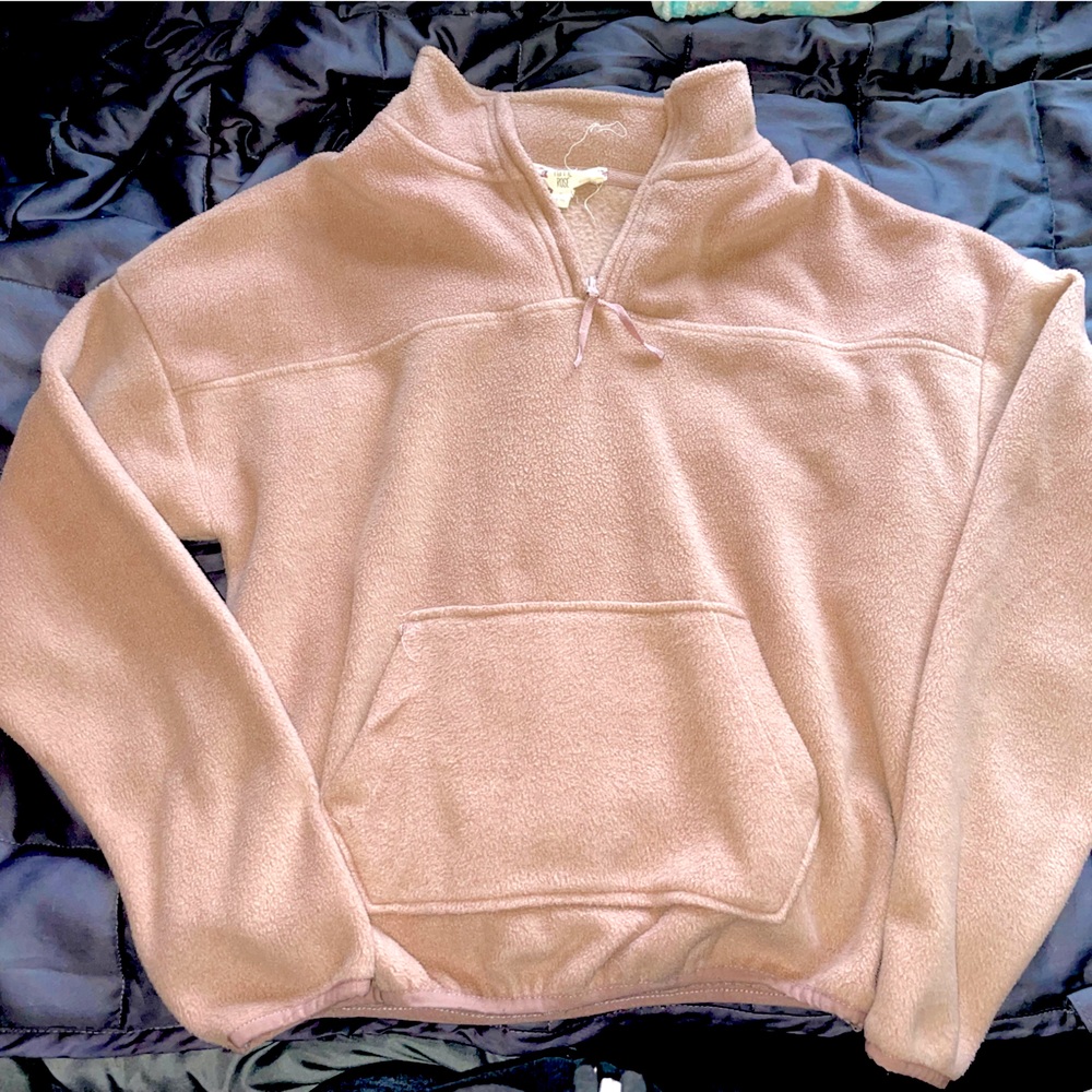 Cropped Dusty Rose Quarter Zip
